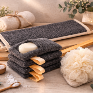 3 piece - Back scrubber, Soap Mitt, and Bath Sponge